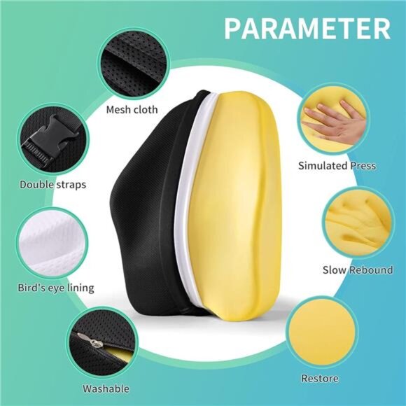 Lumbar Support Pillow for Office Chair Back Support Pillow for Chair Car Seat - Picture 5 of 7